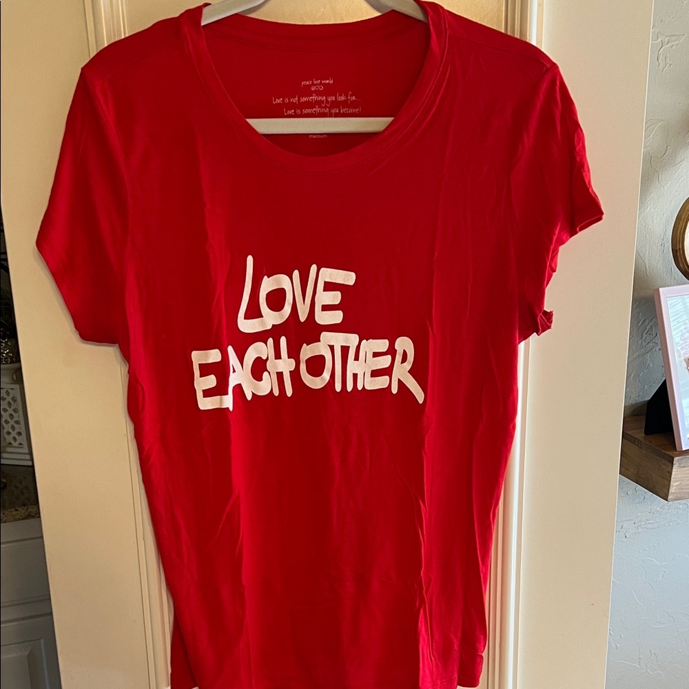 Peace Love World Red 'Love Each Other' Graphic Tee
